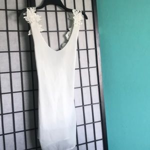 White Tank with Floral Straps